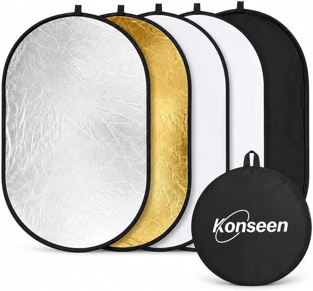 Main image of 24x36in 5 in 1 Photography Reflector Light Diffuser 60x90cm | Bag included. Collapsible reflector diffuser for portrait, product photography reflector and studio lighting reflector