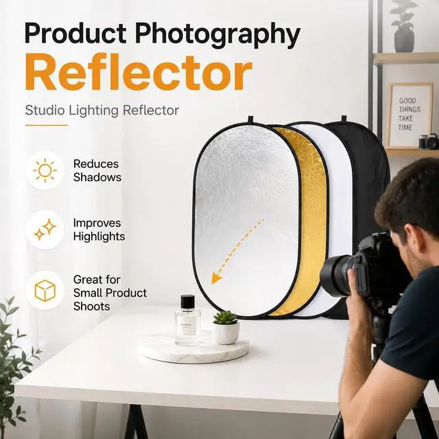 Alt view image 4 of 7 - 24x36in 5 in 1 Photography Reflector Light Diffuser 60x90cm | Bag included. Collapsible reflector diffuser for portrait, product photography reflector and studio lighting reflector