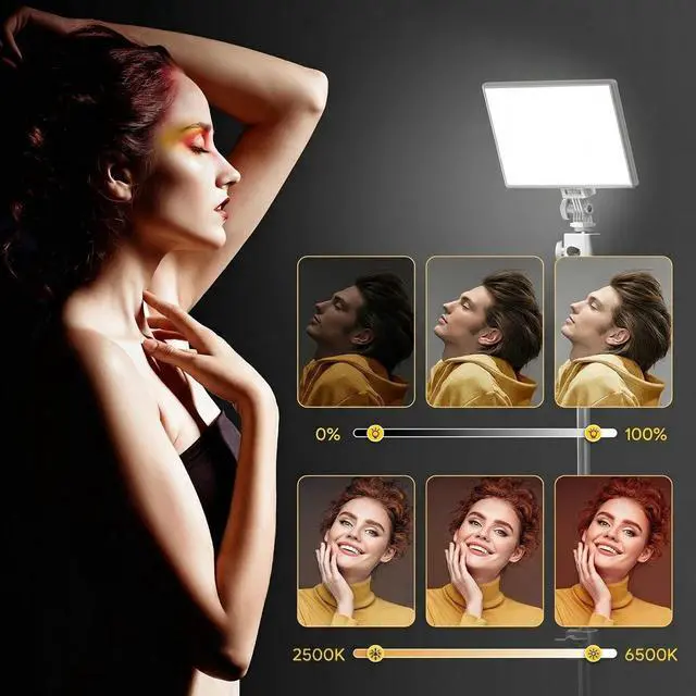 Alt view image 2 of 7 - RALENO Led Video Light, Built-in 8000mAh Battery 2500-6500K CRI95+ 0-100% Brightness Adjustment on Camera Light, for Vlog Lighting Video Conference YouTube Studio Photography