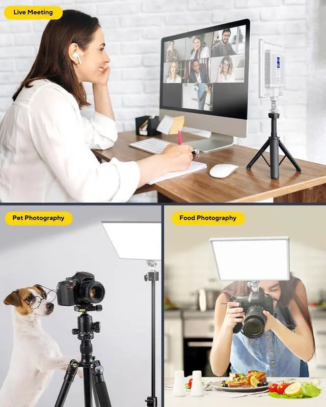 Alt view image 6 of 7 - RALENO Led Video Light, Built-in 8000mAh Battery 2500-6500K CRI95+ 0-100% Brightness Adjustment on Camera Light, for Vlog Lighting Video Conference YouTube Studio Photography