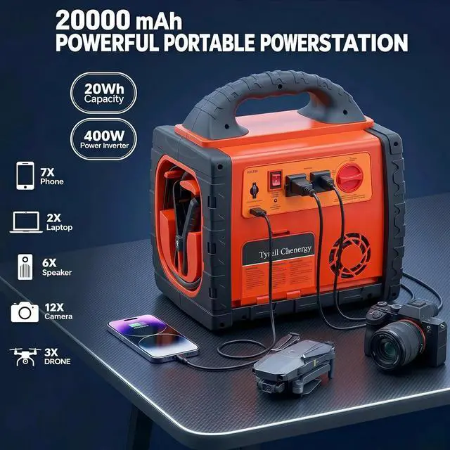 Alt view image 4 of 7 - 2200 Amp Car Jump Starter with Air Compressor,Portable Power Station with 260 PSI Tire Inflator,400W Power Inverter Dual AC/DC Ports,2.1A USB Port,Battery Clamps