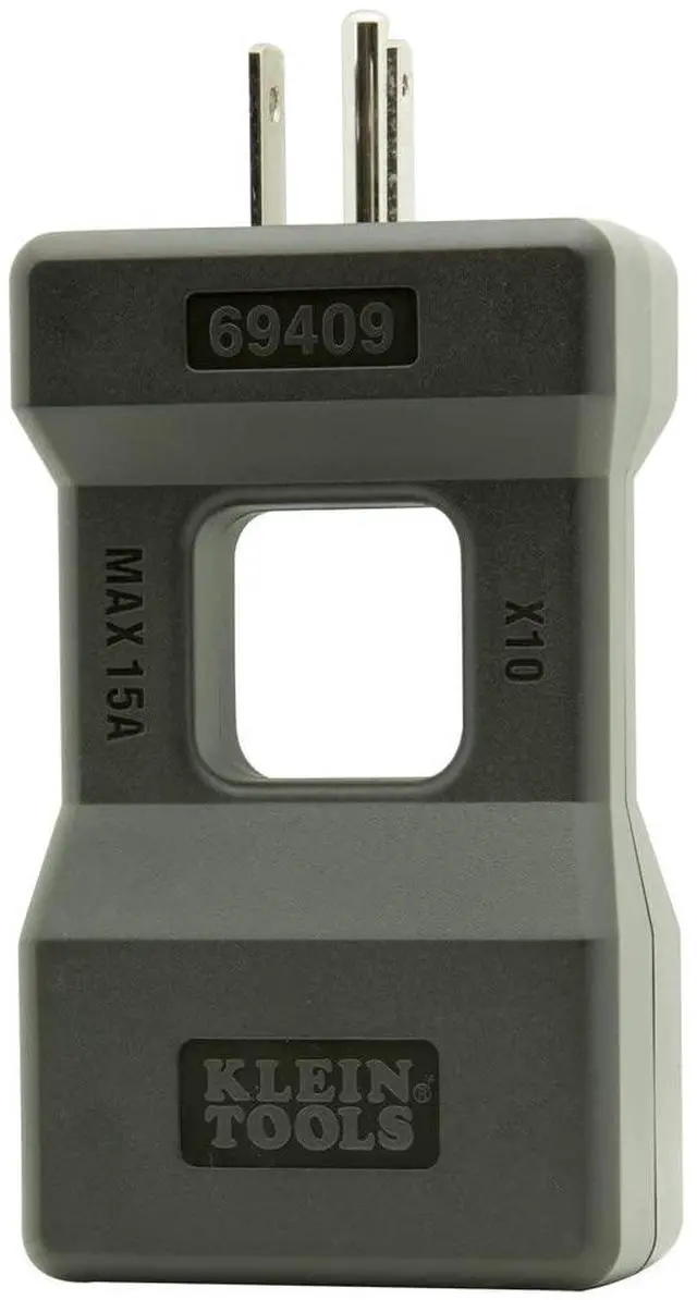 Main image of Klein Tools 69409 Line Splitter for Clamp Meter, Measures up to 15A Current Draw, 10x Measurement, Designed for North American Outlets