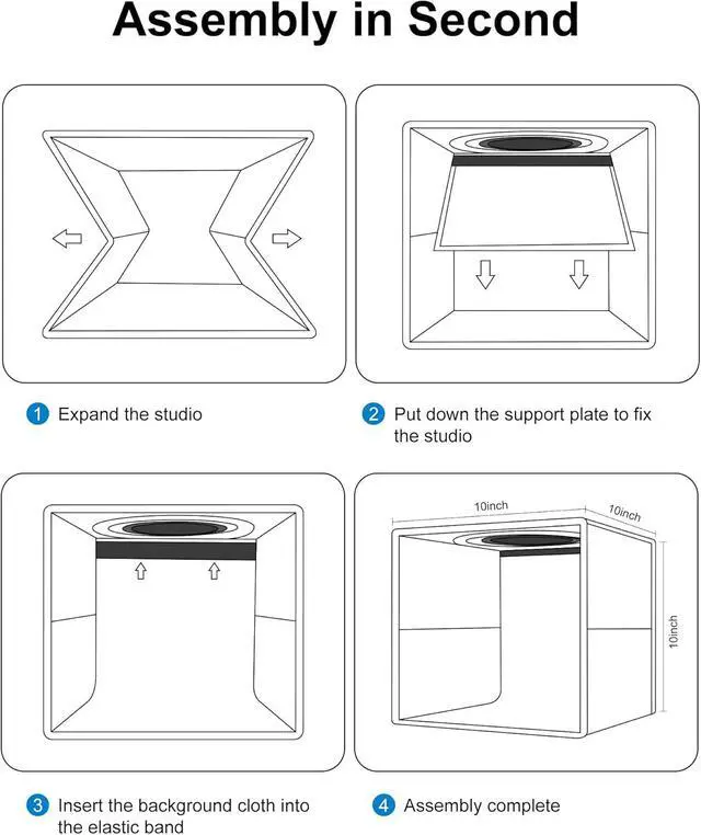 Alt view image 5 of 7 - PULUZ Mini Photo Studio Light Box, Photo Shooting Tent kit, Portable Folding Photography Light Tent with CRI >95 104pcs LED Light & 6 Kinds Double-Sided Color Backgrounds for Small Size Products