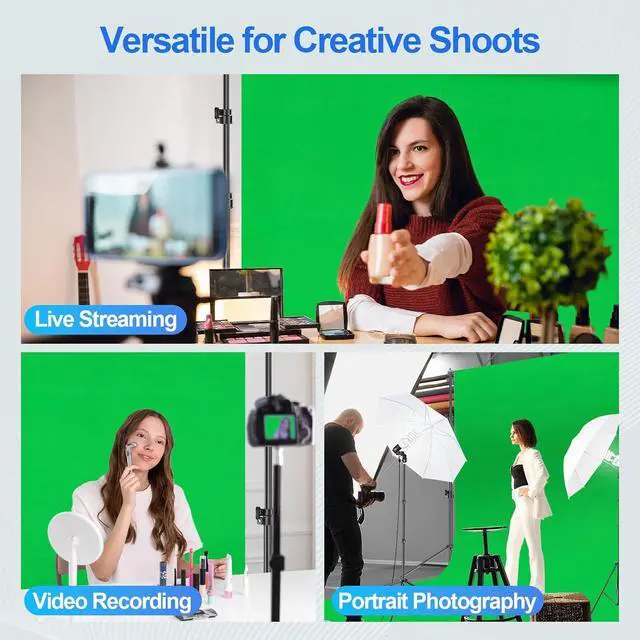 Alt view image 7 of 7 - EMART 8.5X10 FT Green Screen Backdrop Kit, Photography Umbrella with 5500K Bulbs, 6X9 FT Green Backdrop with Spring Clamps, Professional Photography Lighting kit for Studio, Portrait, Video Shooting