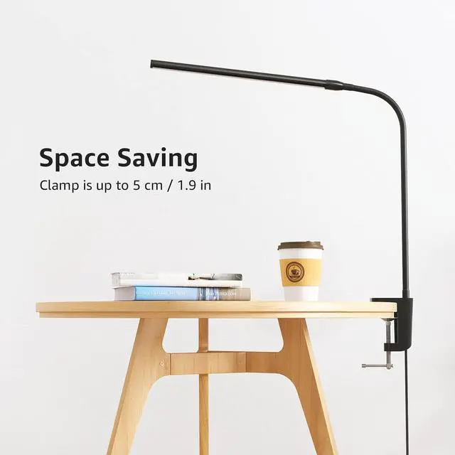 Alt view image 7 of 7 - Lepro Clip on Desk Lamp LED Reading light Dimmable USB Small Clamp Lamp with 3 Color Modes 10 Brightness, Adjustable Flexible Gooseneck Table Light for Bed Headboard, Nail, Home Office,Computer(Black)