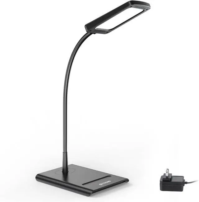 Main image of TROND Desk Lamp, Bright Dimmable Eye-Caring Table Lamp, 3 Color Modes 7 Brightness Levels, Flexible Gooseneck, Touch Control, Memory Function, Desk Light for Home Office Dorm Room Essentials, Black