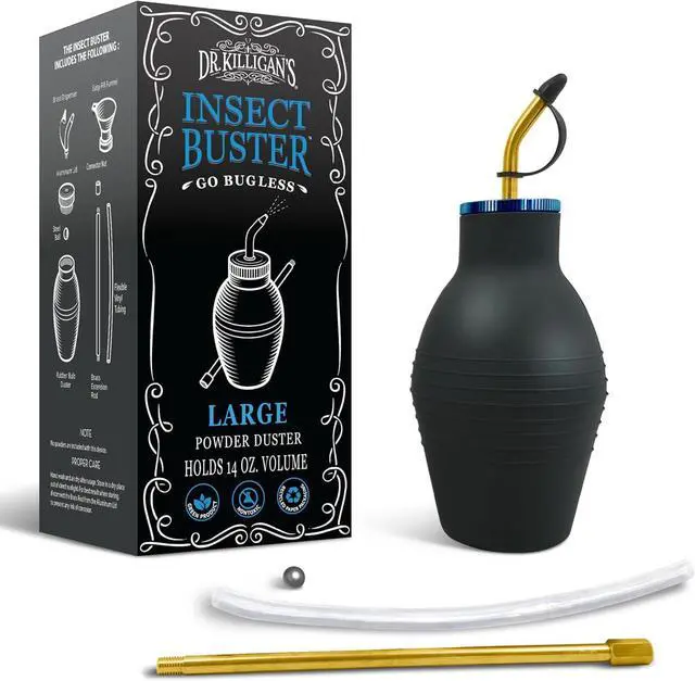 Main image of Dr. Killigan's The Insect Buster - Bulb Duster, Sprayer, Applicator, Dispenser for Diatomaceous Earth and Other Powders - Effective Dust Application Tool - Large (14oz)