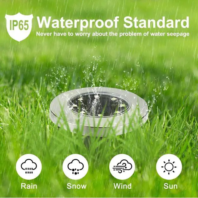 Alt view image 3 of 7 - 4.6 Inch Diameter Solar Ground Lights, Waterproof Solar Garden Lights, Outdoor Garden Waterproof Bright in-Ground Light, Landscape Lighting for Pathway,Yard,Lawn,Patio,Walkway (12 Pack Warm Light)