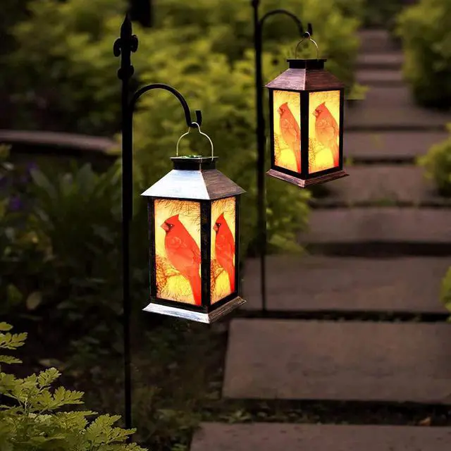 Alt view image 5 of 7 - Solar Lanterns, Outdoor Hanging Lanterns Waterproof LED Solar Cardinal Lights Tabletop Lamp for Outdoor Patio Garden as Gifts for Mom Grandma Women