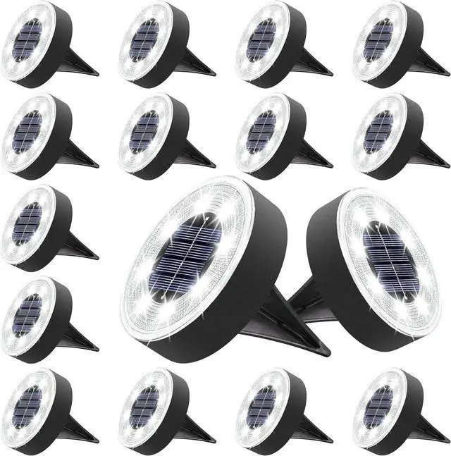 Main image of Joomer Solar Ground Lights, 16 Pack 8 LED Solar Lights Outdoor IP68 Waterproof Disc Light In-Ground Landscape Lighting Outdoor for Patio Pathway Lawn Yard Driveway Walkway (White)