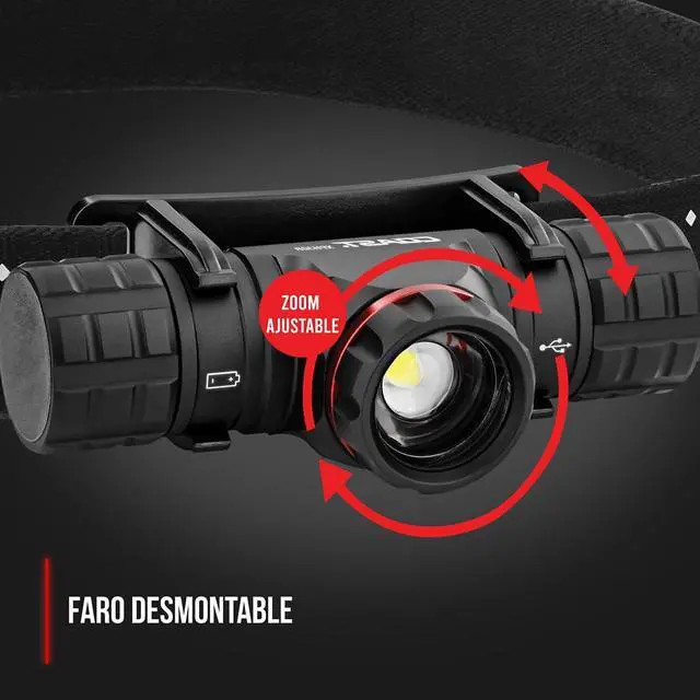 Alt view image 3 of 6 - Coast XPH34R 2700 Lumen USB-C Rechargeable-Dual Power LED Headlamp with Pure Beam Twist Focus and Magnetic Base