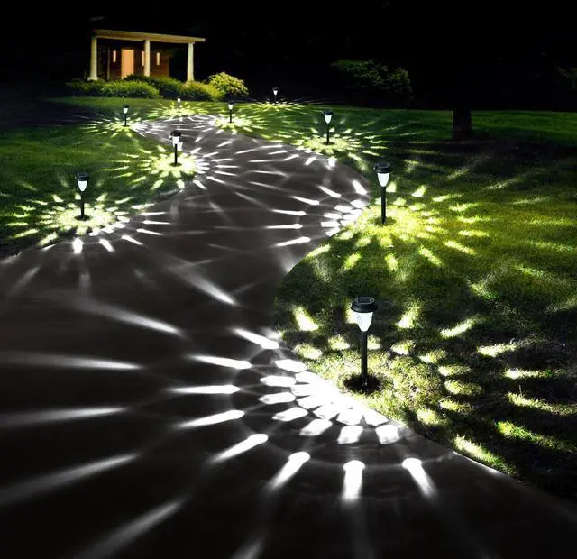 Main image of GIGALUMI 12 Pack Solar Lights Outdoor Waterproof, Cool White Pathway Lights Solar Powered, Landscape Lighting, Solar Garden Light for Decor, Patio, Garden, Yard, Pathways, Walkways