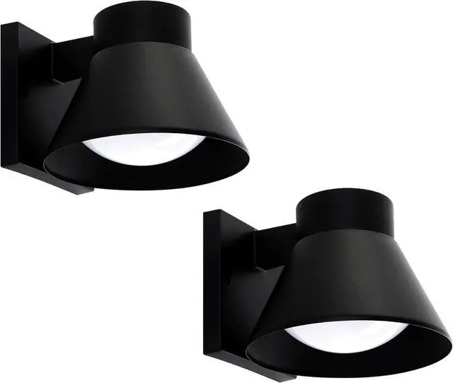Main image of UME 2 Pack LED Outdoor Wall Light Fixtures, Black Front Porch Lights Wall Mount Lighting, Exterior Waterproof Wall Lantern Light Fixture Anti-Rust Farmhouse Wall Sconce for Patio, Doorway, Garage
