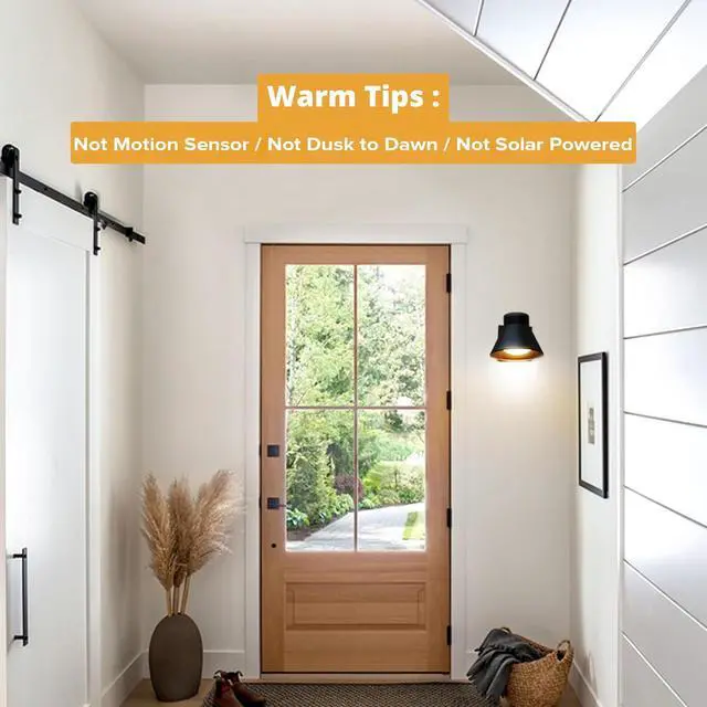 Alt view image 2 of 7 - UME 2 Pack LED Outdoor Wall Light Fixtures, Black Front Porch Lights Wall Mount Lighting, Exterior Waterproof Wall Lantern Light Fixture Anti-Rust Farmhouse Wall Sconce for Patio, Doorway, Garage