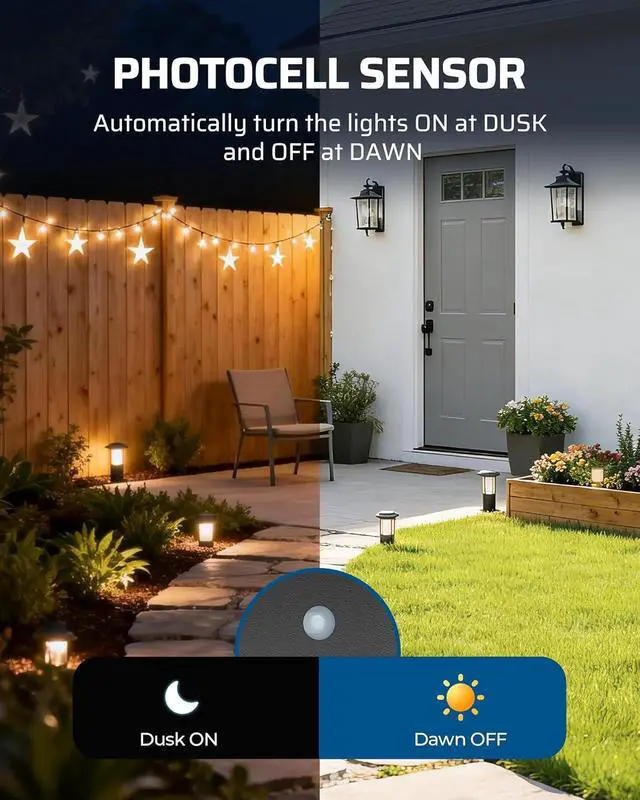 Alt view image 3 of 7 - DEWENWILS 120W Low Voltage Landscape Transformer, Outdoor Transformer with Timer and Photocell Sensor, 120V AC to 12V AC, Weatherproof, for LED Lighting, Spotlight, Pathway Light, ETL Listed