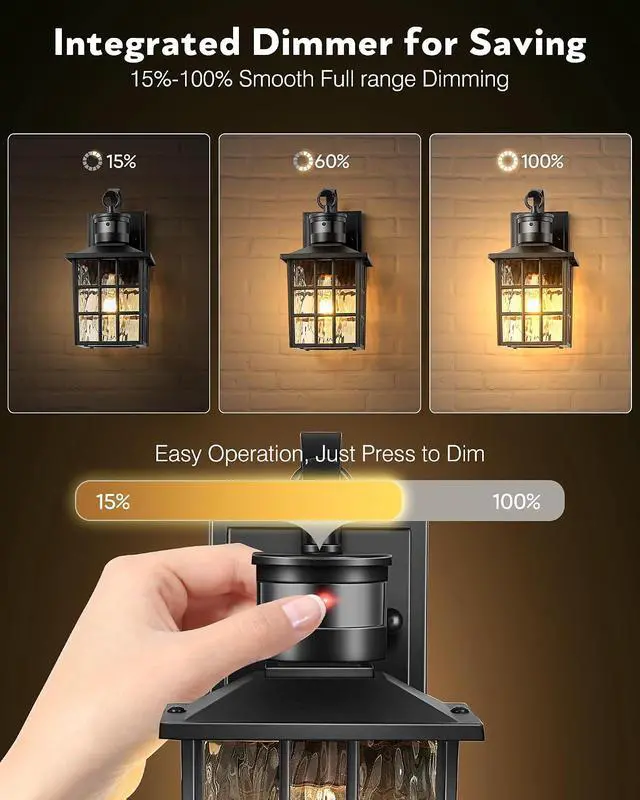 Alt view image 3 of 7 - VIANIS Black Motion Sensor Porch Lights Outdoor, Modern Dusk to Dawn Exterior Lighting Fixtures Wall Mount for House, Anti-Rust 100% Aluminum Waterproof Outdoor Sconce Lights for Garage, Front Door