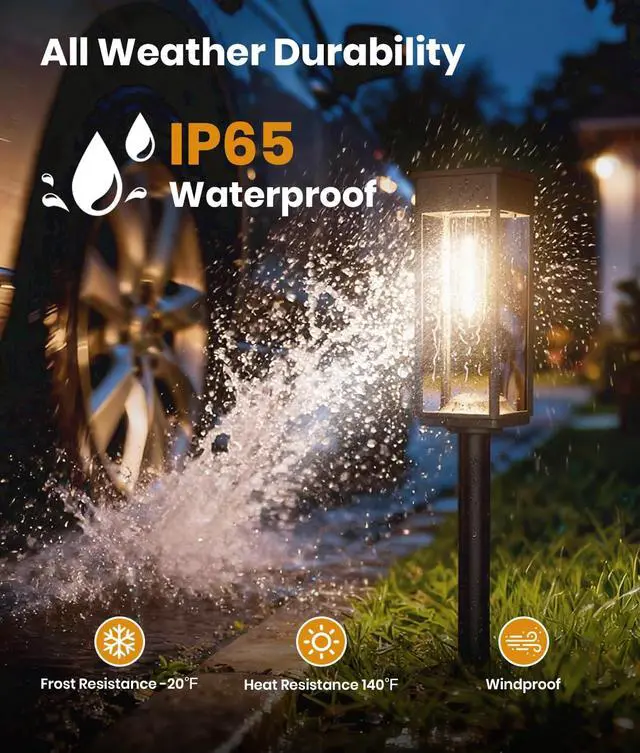 Alt view image 6 of 7 - ALFIOT Solar Pathway Lights Outdoor, 8 Pack Bright Solar Lights Outdoor, Auto On/Off, IP65 Waterproof Solar Garden Lights Solar Powered Landscape Lighting for Yard Patio Walkway Driveway Pathway