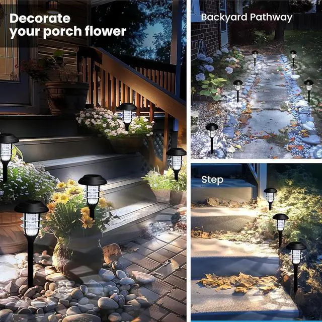 Alt view image 5 of 7 - SOLPEX Solar Lights for Outside, Solar Outdoor Pathway Garden Lights Waterproof, Solar Powered Landscape Lighting for Yard, Garden, Pathway, Patio, Porch, Walkway, Driveway, 8 Pack(Cold White)
