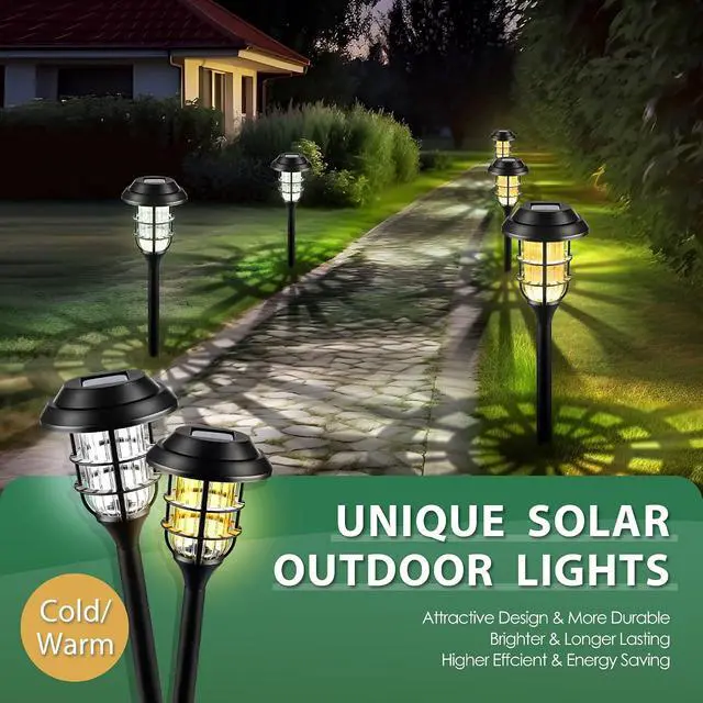 Alt view image 6 of 7 - SOLPEX Solar Lights for Outside, Solar Outdoor Pathway Garden Lights Waterproof, Solar Powered Landscape Lighting for Yard, Garden, Pathway, Patio, Porch, Walkway, Driveway, 8 Pack(Cold White)