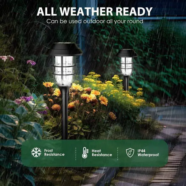 Alt view image 7 of 7 - SOLPEX Solar Lights for Outside, Solar Outdoor Pathway Garden Lights Waterproof, Solar Powered Landscape Lighting for Yard, Garden, Pathway, Patio, Porch, Walkway, Driveway, 8 Pack(Cold White)