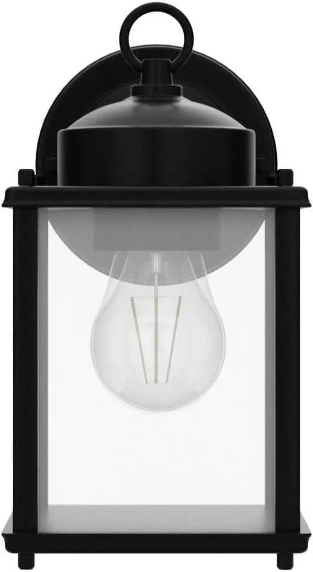 Alt view image 4 of 7 - MATAMEYE Outdoor Wall Lantern, Exterior Waterproof Wall Sconce Light Fixtures, Black Front Door Wall Lighting with Clear Beveled Glass Shade, 2 Pack