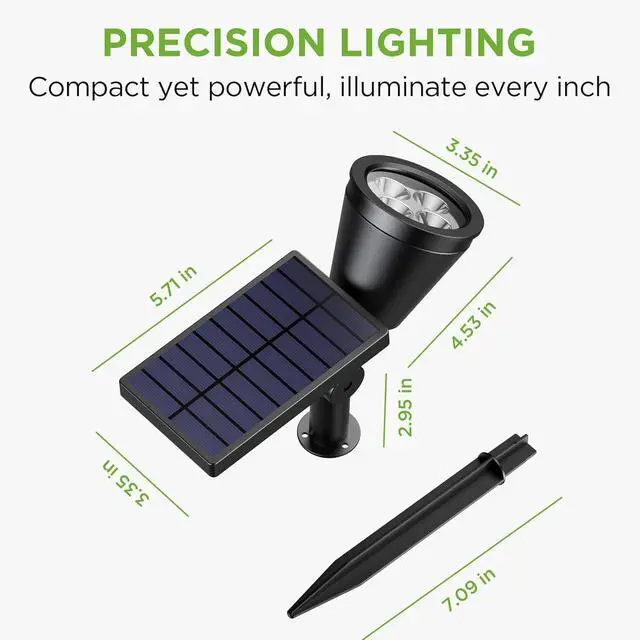 Alt view image 7 of 7 - InnoGear Solar Lights Outdoor Waterproof Solar Garden Light for Outside Yard Landscape Lighting Pathway Spot Lights Spotlight Wall Light Auto On/Off, Pack of 4 (Warm White)