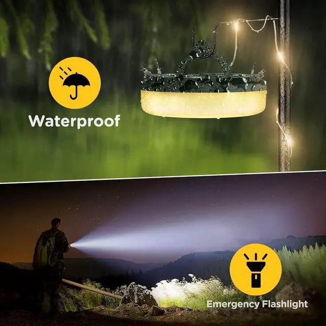 Alt view image 3 of 6 - OGERY 2-Pack Camping String Lights, 32.8FT Rechargeable Christmas String Lights Outdoor/Indoor, 8 Modes 4-in-1 Quick Storage Fairy Lights Portable Lamp for Xmas Tree Decor Party Camping Essentials