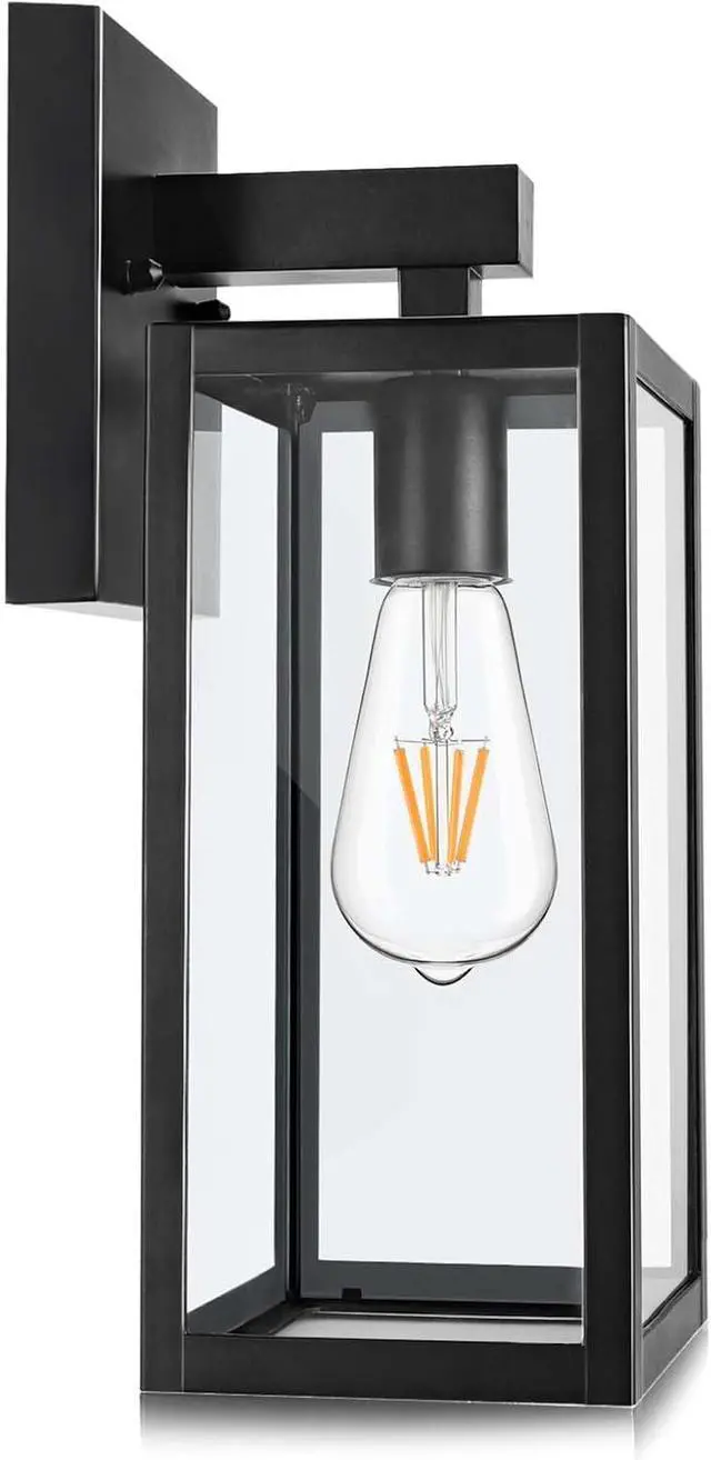 Main image of MAXvolador Outdoor Wall Lantern, Exterior Waterproof Wall Sconce Light Fixture, Black Anti-Rust Mount Light with Clear Glass, E26 Base Wall Lamp