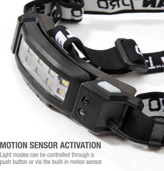 Alt view image 7 of 7 - Steelman Slim Profile Rechargeable LED Motion-Activated Headlamp, 250-Lumen, 3 Brightness Settings, 20-Meter Range, Water-Resistant