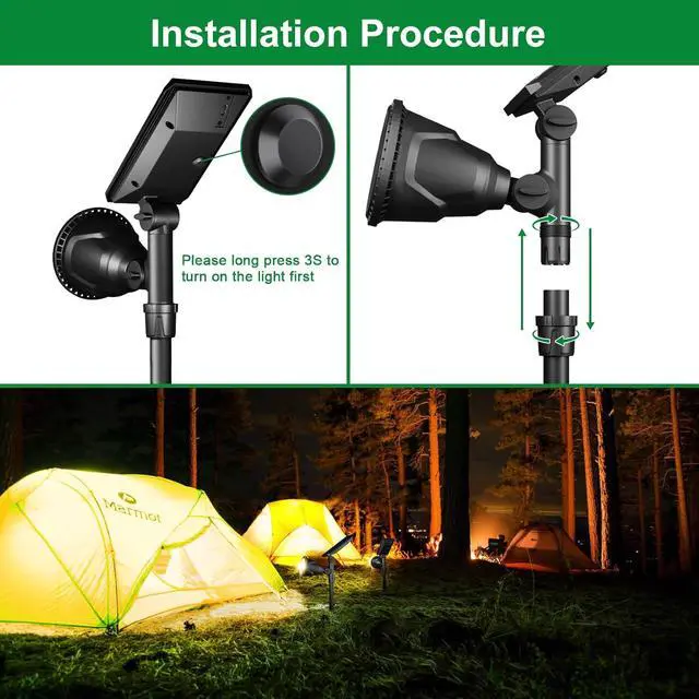 Alt view image 7 of 7 - JSOT 600 Lumen Bright Solar Lights Outdoor Waterproof,Solar Powered Landscape Spotlights Solar Walkway Lighting for Backyard Garden Pathway Driveway Path Wall Patio Decor Warm White 4 Pack