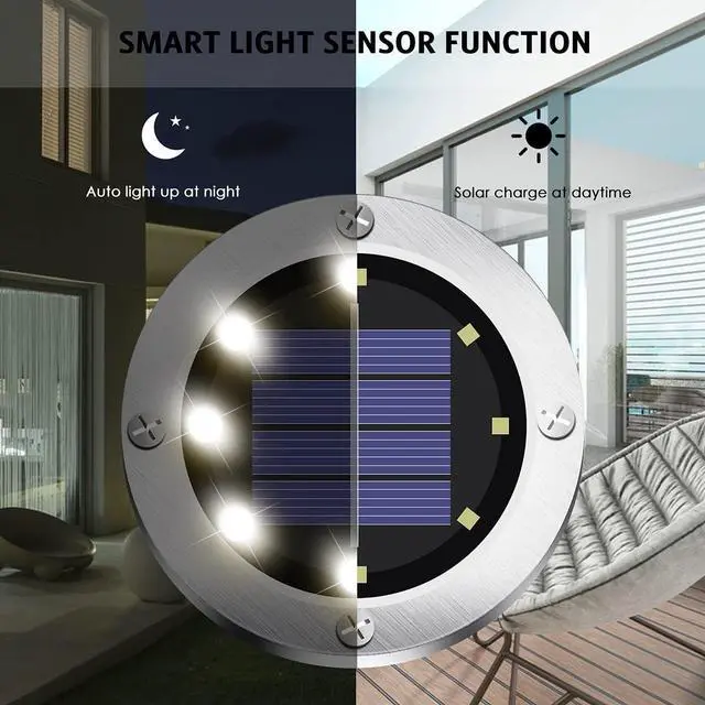 Alt view image 6 of 7 - OULONGER 4.6inch Solar Lights Outdoor Waterproof,12Pack Solar Lights for Outside,Solar Garden Lights Landscape Lighting for Patio Pathway Lawn Yard Deck Driveway Walkway(White Light)