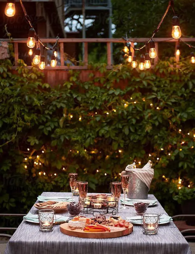 Alt view image 7 of 7 - Svater Outdoor String Lights Led 105FT, Commercial Grade Patio Light with 1W Dimmable S14 Shatterproof Bulbs, ETL Listed Heavy-Duty Outside Waterproof Cafe Bistro Market Lighting Warm White