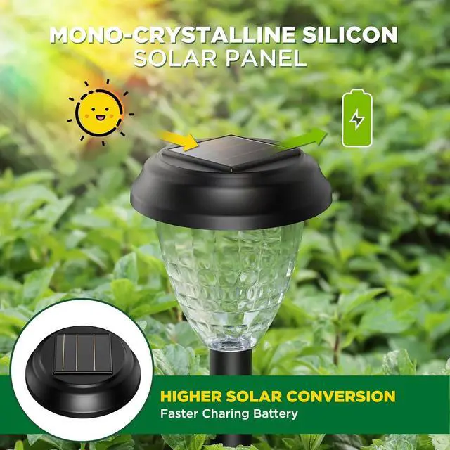 Alt view image 6 of 7 - URAGO Super Bright Solar Lights Outdoor Waterproof-10 Pack, Dusk to Dawn Up to 12 Hrs Solar Powered Outdoor Pathway Garden Lights Auto On/Off, LED Landscape Lighting Decorative for Walkway Patio Yard