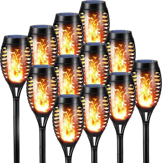 Main image of Toodour Solar Torch Flame Lights, 12 Pack Solar Lights Outdoor with Flickering Flame, Waterproof Patio Light Landscape Decoration Lighting for Garden, Lawn, Yard, Outdoor Decorations