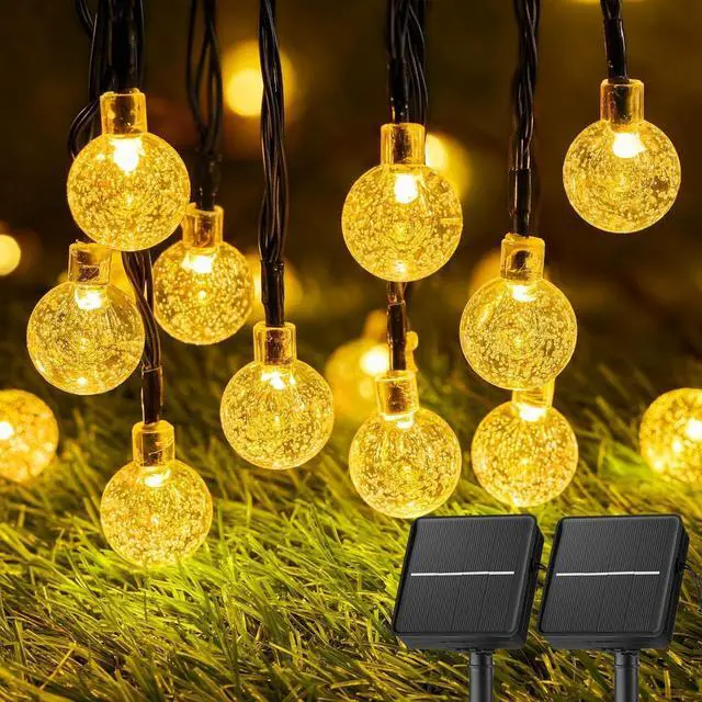Main image of Brightown Solar String Lights Outdoor Waterproof, 2 Pack Total 120 LED 73 FT, Solar Powered Patio Lights with 8 Lighting Modes for Garden Yard Porch Wedding Party Decor (Warm White)