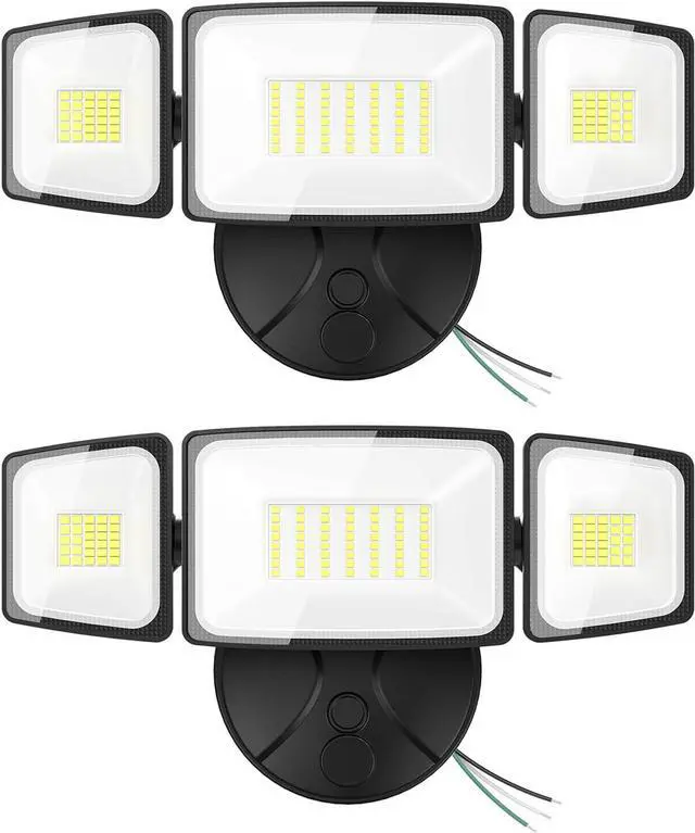 Main image of Onforu 2 Pack 75W Flood Lights Outdoor, 7000LM LED Flood Lighting Outdoor Switch Controlled, IP65 Waterproof Exterior Floodlight Fixture with 3 Adjustable Heads, 6500K Security Light for Garage Yard