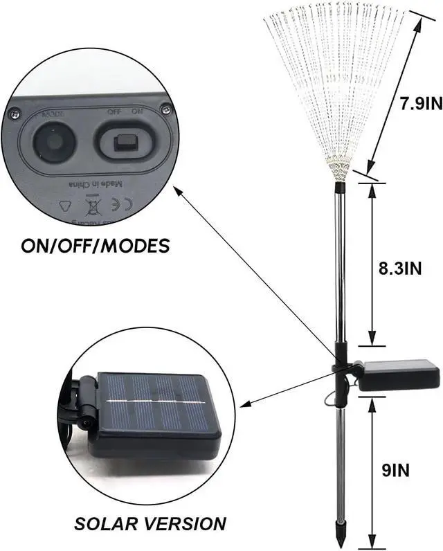 Alt view image 7 of 7 - Solar Garden Firework Lights Outdoor Waterproof 6 Pack, 120 LED Sparklers, Colorful, for Patio, Backyard, Sidewalk, Christmas, Parties