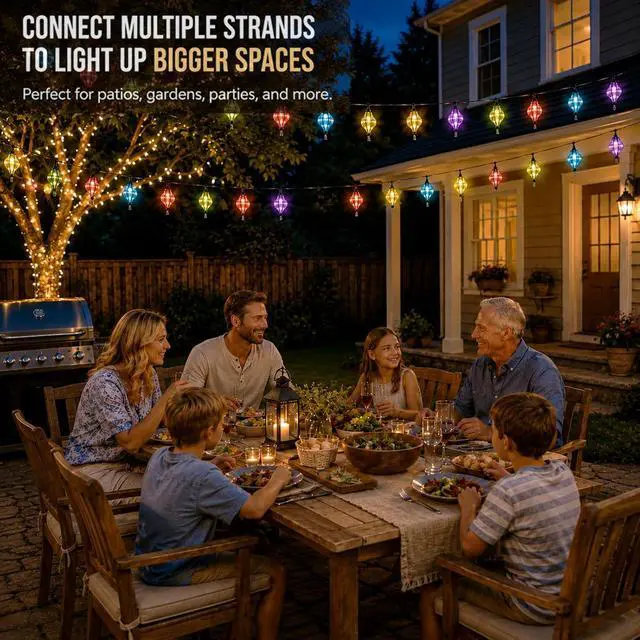 Alt view image 5 of 7 - Vigdur Multicolor Flower String Lights, Decorative String Lights Plug in with 10 Bulbs Connectable, Indoor Outdoor Patio Light for Party Wedding Bedroom Bistro Cottagecore Decor