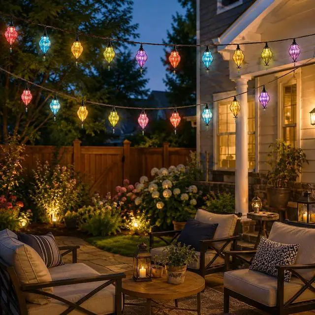 Alt view image 7 of 7 - Vigdur Multicolor Flower String Lights, Decorative String Lights Plug in with 10 Bulbs Connectable, Indoor Outdoor Patio Light for Party Wedding Bedroom Bistro Cottagecore Decor