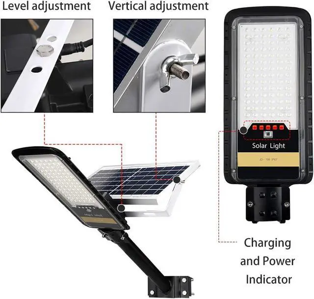 Alt view image 3 of 7 - RuoKid Solar Street Lights Outdoor Lamp, 16000lm IP67 Waterproof Light with Anti Broken Remote Control Mounting Bracket, Dusk to Dawn Security Led Flood Light for Yard, Garden, etc.