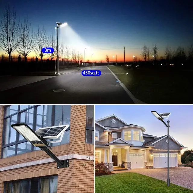 Alt view image 4 of 7 - RuoKid Solar Street Lights Outdoor Lamp, 16000lm IP67 Waterproof Light with Anti Broken Remote Control Mounting Bracket, Dusk to Dawn Security Led Flood Light for Yard, Garden, etc.