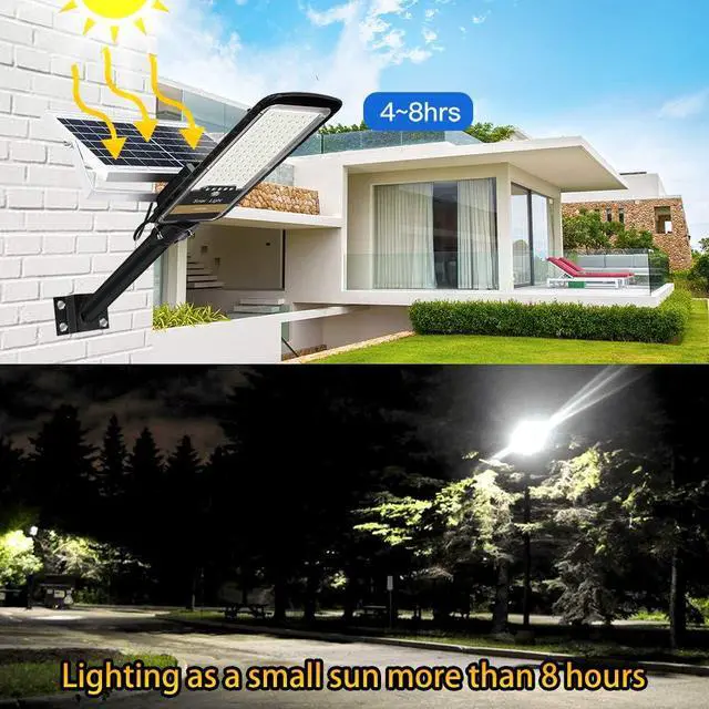 Alt view image 5 of 7 - RuoKid Solar Street Lights Outdoor Lamp, 16000lm IP67 Waterproof Light with Anti Broken Remote Control Mounting Bracket, Dusk to Dawn Security Led Flood Light for Yard, Garden, etc.