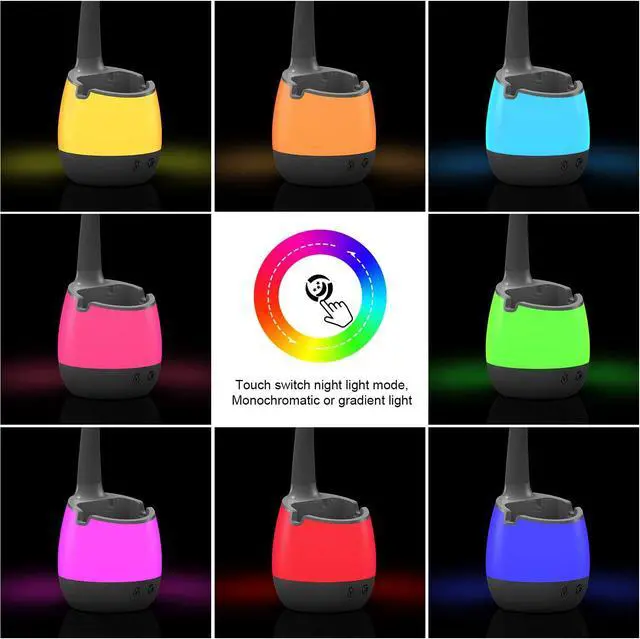Alt view image 3 of 7 - ERAY LED Desk Lamp with Pen Holder for Home Office Dorm, Touch Dimmable | Bedside Reading Light with 3 Color Modes, Eye Caring, Flexible Gooseneck Table Study Lamp for Kids Girl, Adapter Included