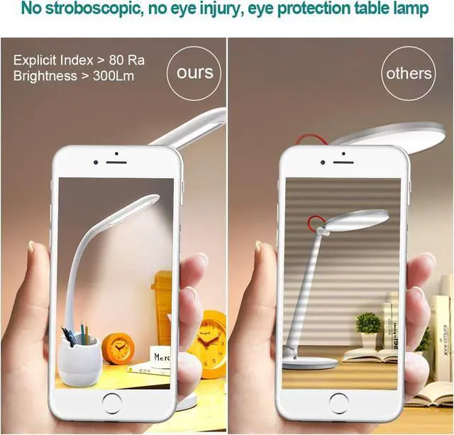 Alt view image 6 of 7 - ERAY LED Desk Lamp with Pen Holder for Home Office Dorm, Touch Dimmable | Bedside Reading Light with 3 Color Modes, Eye Caring, Flexible Gooseneck Table Study Lamp for Kids Girl, Adapter Included