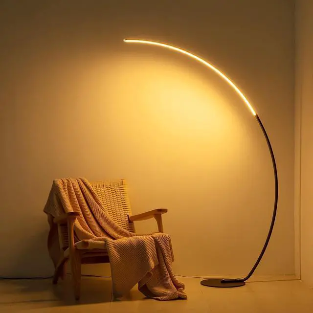 Main image of NUÜR Arc Floor Lamp, 67" Tall Black Gold LED Modern Standing Floor Lamp with Remote Control, Arched Bright Floor Lamps for Living Room Bedroom Office Home (Black)