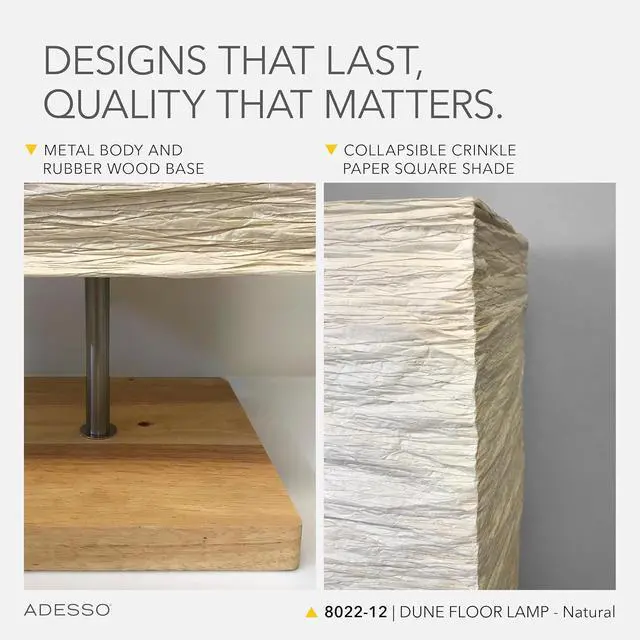 Alt view image 4 of 7 - Adesso Three Light Floor Lamp Natural Wood Base & Adjustable Brightness Perfect Lighting for Bedroom, Living Room and Corner Decor, Beige