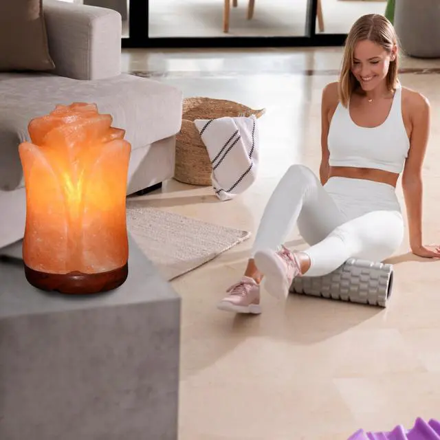 Alt view image 7 of 7 - Spantik Tulip Shape Himalayan Pink Salt Lamp | Hand-Carved Rock Salt Flower Lamp | Natural Salt Night Light Desk Lamp for Home Office Decor | Himalayan Salt Lamps Sourced from Pakistan
