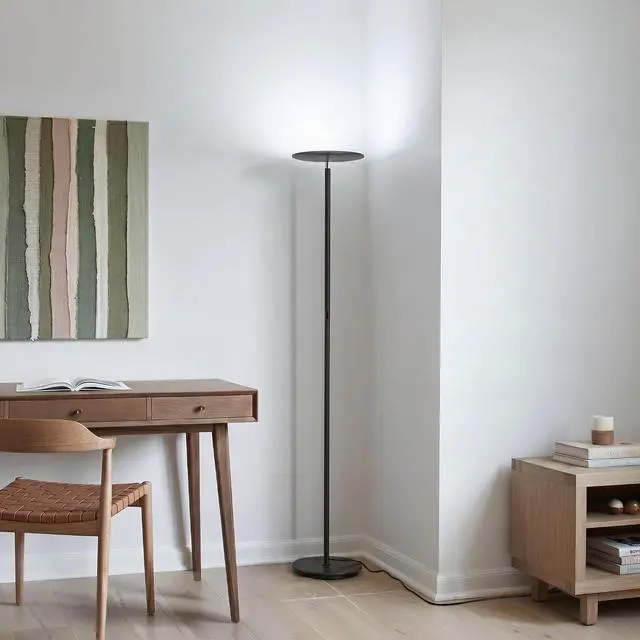 Alt view image 7 of 7 - Brightech Sky Flux Dimmable LED Floor Lamp Super Bright Floor Lamp with 3 Light Modes for Living Room, Office Torchiere Standing Touch-Lamp, Tall Torch Lamp for Bedroom & Reading - Bronze