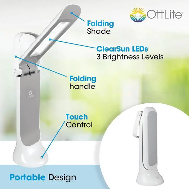 Alt view image 2 of 7 - OttLite Dimmable LED Task Lamp - Portable, Adjustable, Desk Light, Great Gift