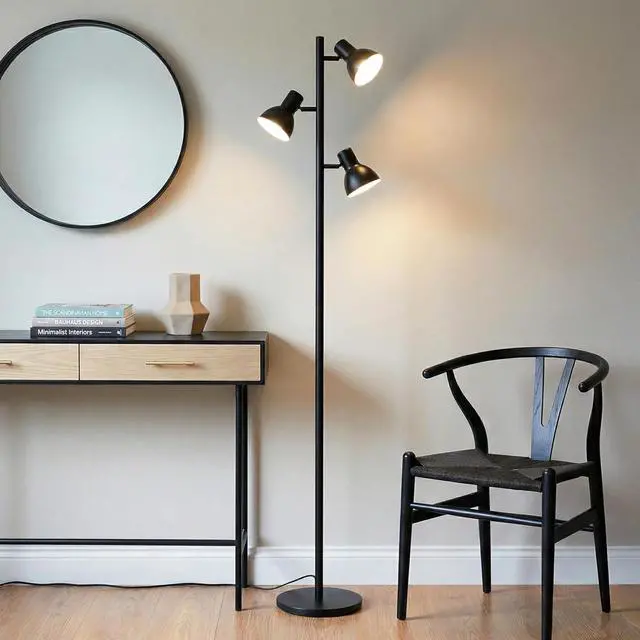 Main image of Brightech Ethan Dimmable Floor Lamp for Bedroom Reading & Living Room Decor - Modern LED Tall Tree Lamp for Offices - Black